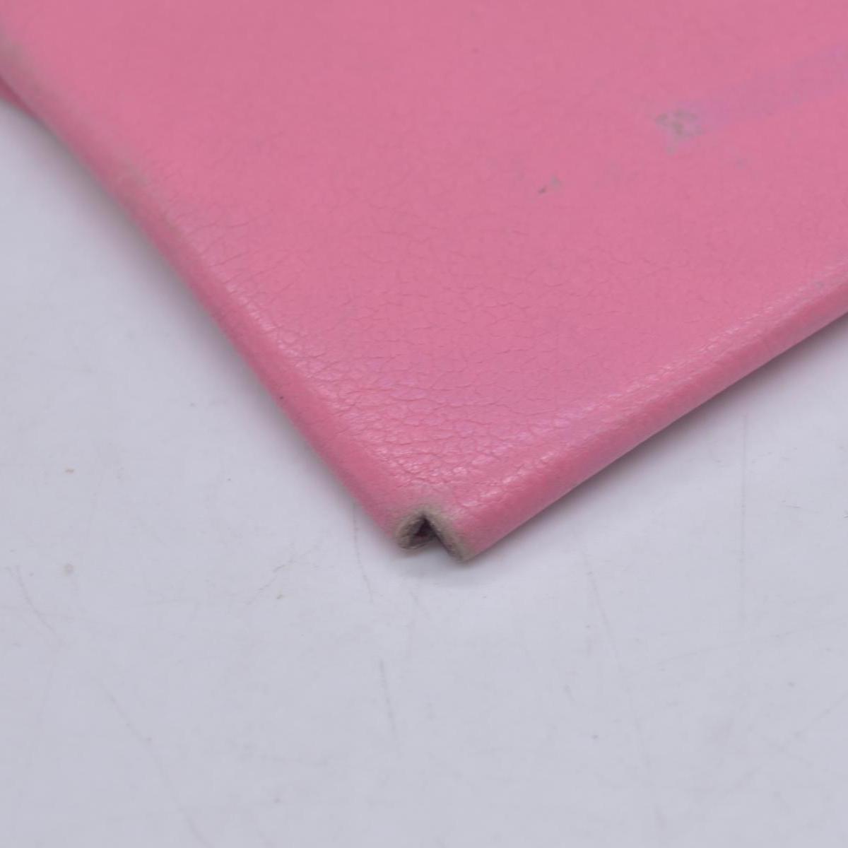 $320 HERMES Pink Leather Envelope Card Holder Pouch CONSIGNMENT 10021598