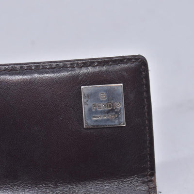 $580 DAMAGED FENDI Canvas FF Zucca Buckle Continental Flap Wallet Brown CONSIGNMENT 10021588
