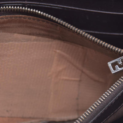 $580 DAMAGED FENDI Canvas FF Zucca Buckle Continental Flap Wallet Brown CONSIGNMENT 10021588