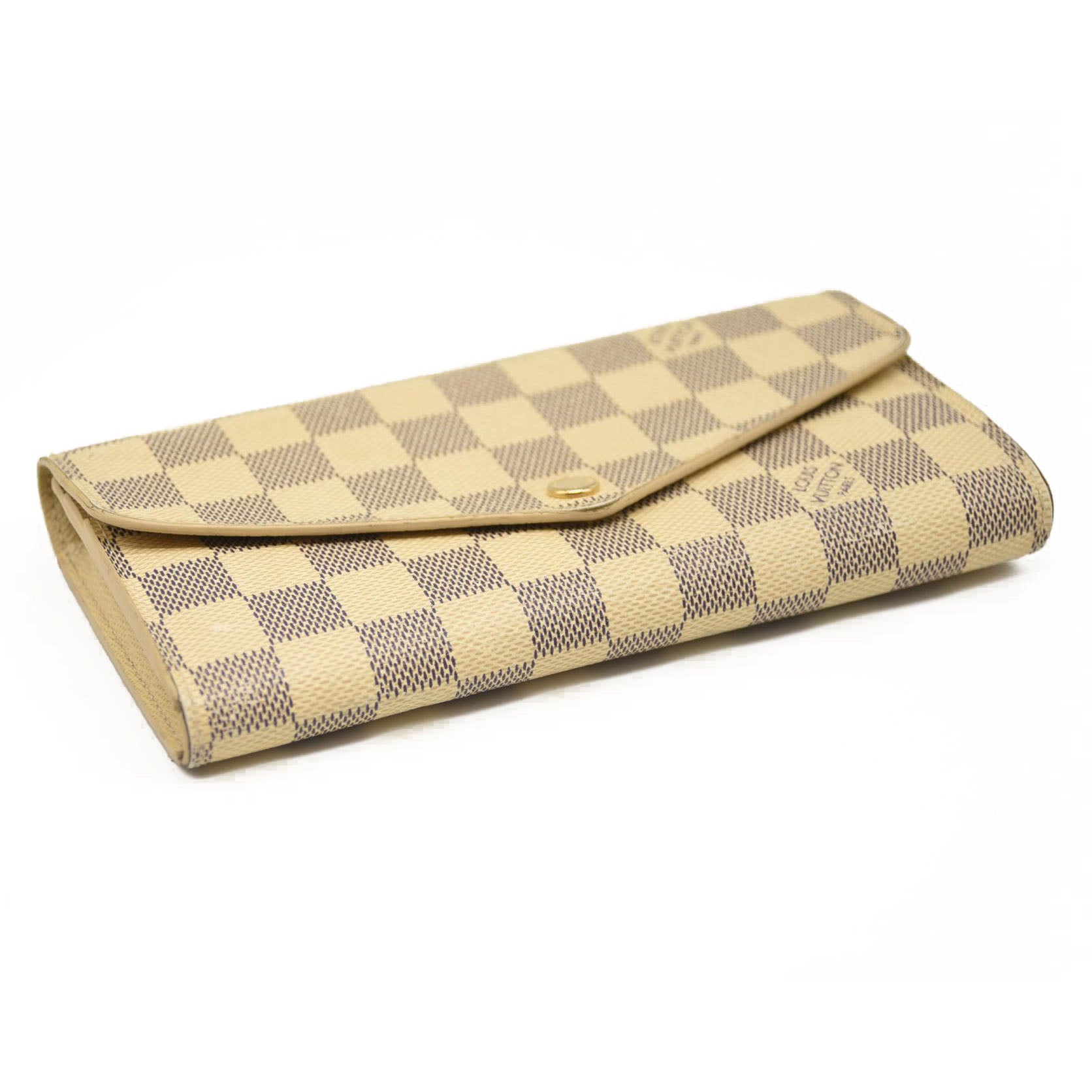 Louis Vuitton Damier Azur Sarah NM Flap Wallet White Canvas