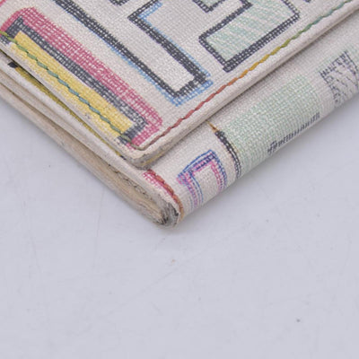 $620 FENDI Multicolor FF Monogram Pattern Long Wallet CONSIGNMENT 10021599