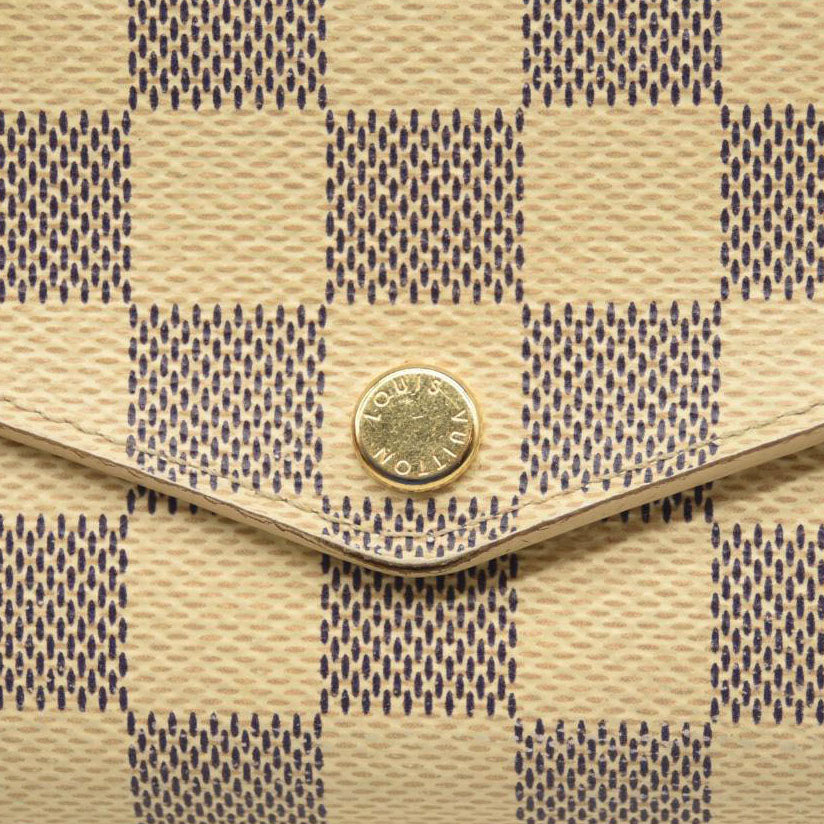 Louis Vuitton Damier Azur Sarah NM Flap Wallet White Canvas
