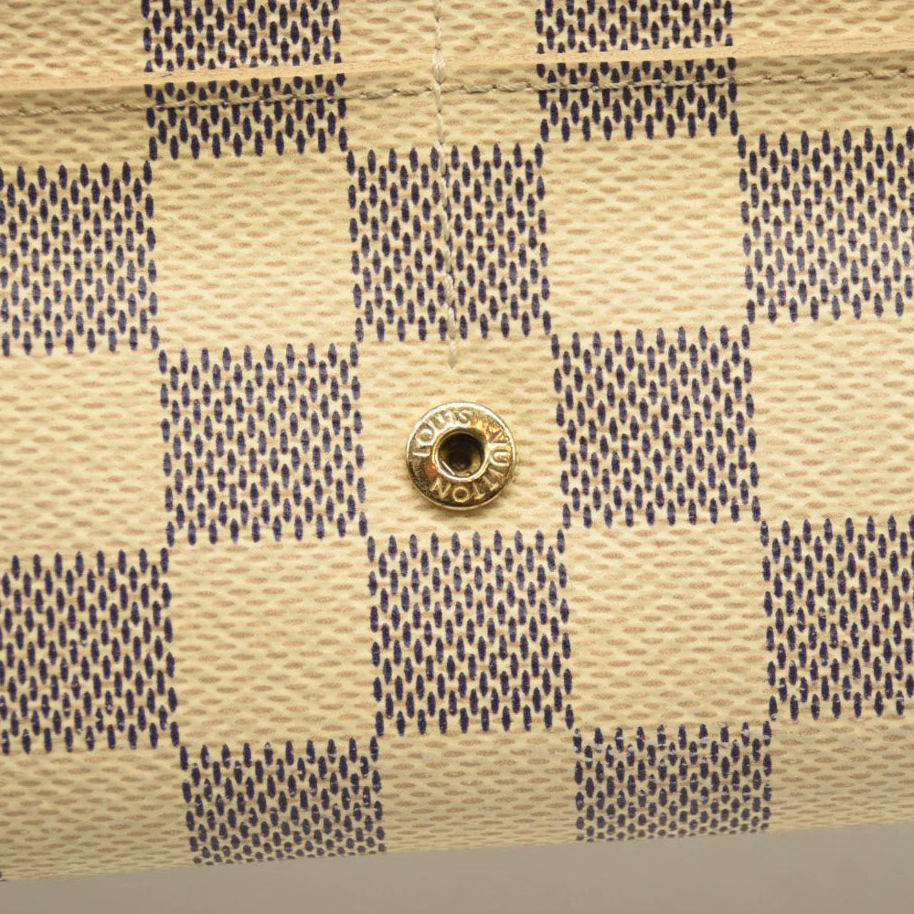 Louis Vuitton Damier Azur Sarah NM Flap Wallet White Canvas