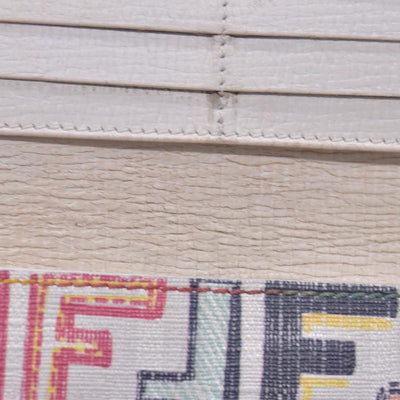$620 FENDI Multicolor FF Monogram Pattern Long Wallet CONSIGNMENT 10021599