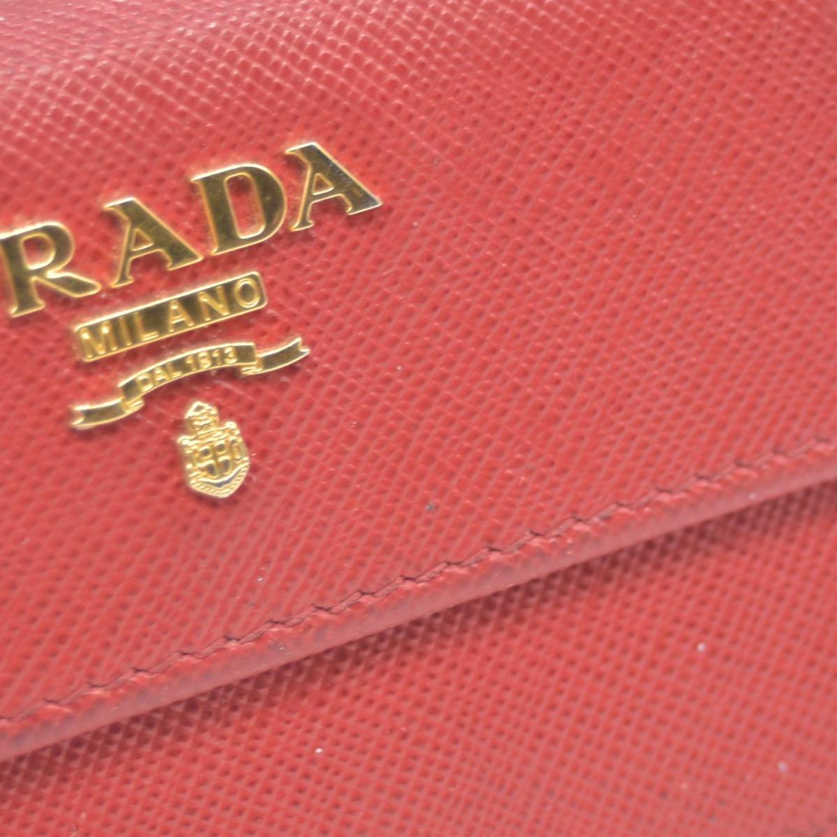 $850 Prada Leather Bag Pouch Red CONSIGNMENT