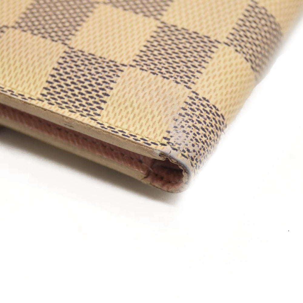 $575 LOUIS VUITTON Damier Azur Victorine Wallet Rose Ballerine