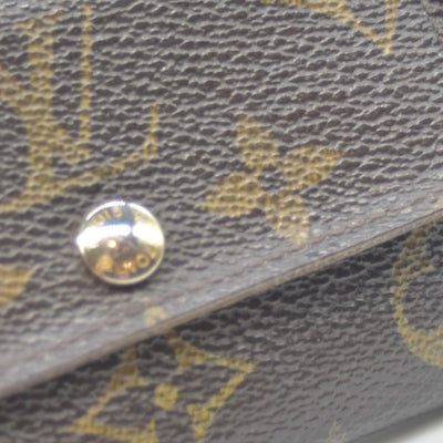 $435 Louis Vuitton Monogram Plat Coin Purse Wallet Brown RA0170 CONSIGNMENT