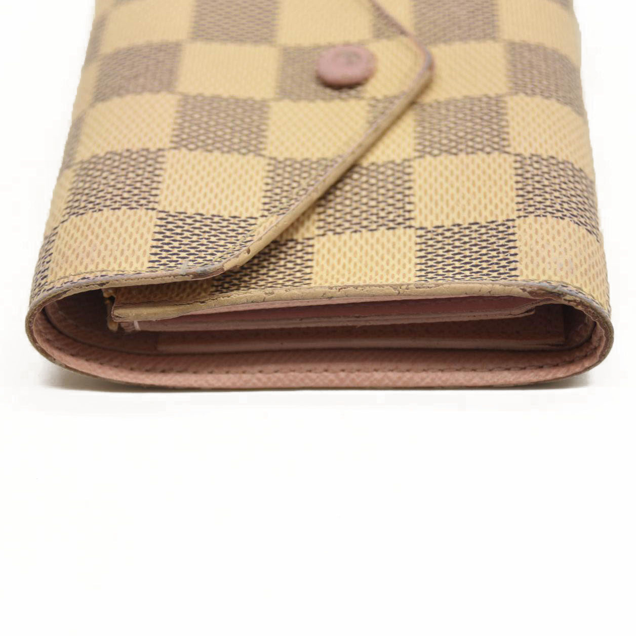 $575 LOUIS VUITTON Damier Azur Victorine Wallet Rose Ballerine
