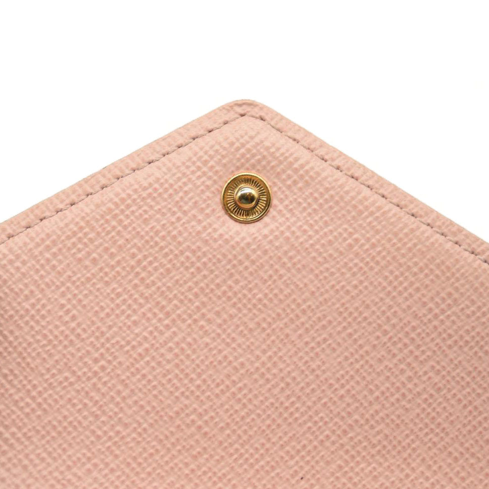 $575 LOUIS VUITTON Damier Azur Victorine Wallet Rose Ballerine