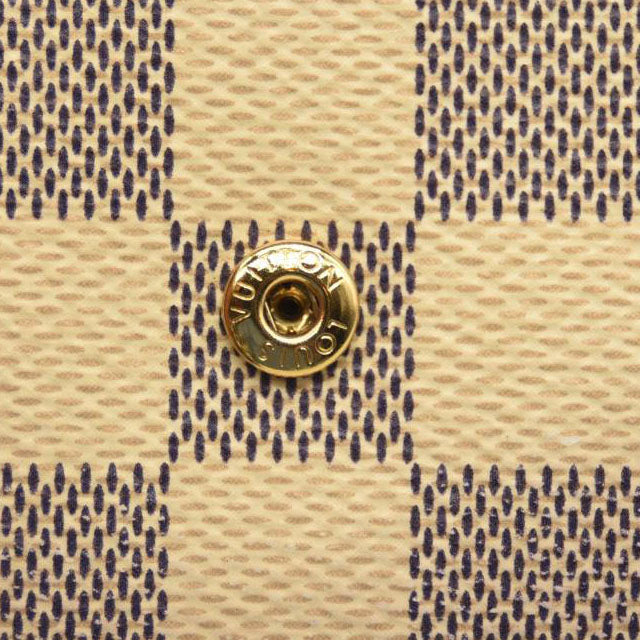 $575 LOUIS VUITTON Damier Azur Victorine Wallet Rose Ballerine