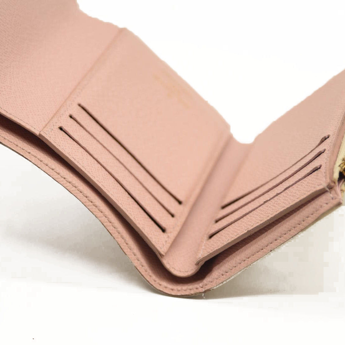 $575 LOUIS VUITTON Damier Azur Victorine Wallet Rose Ballerine