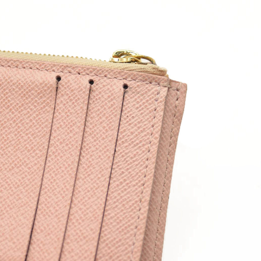 $575 LOUIS VUITTON Damier Azur Victorine Wallet Rose Ballerine