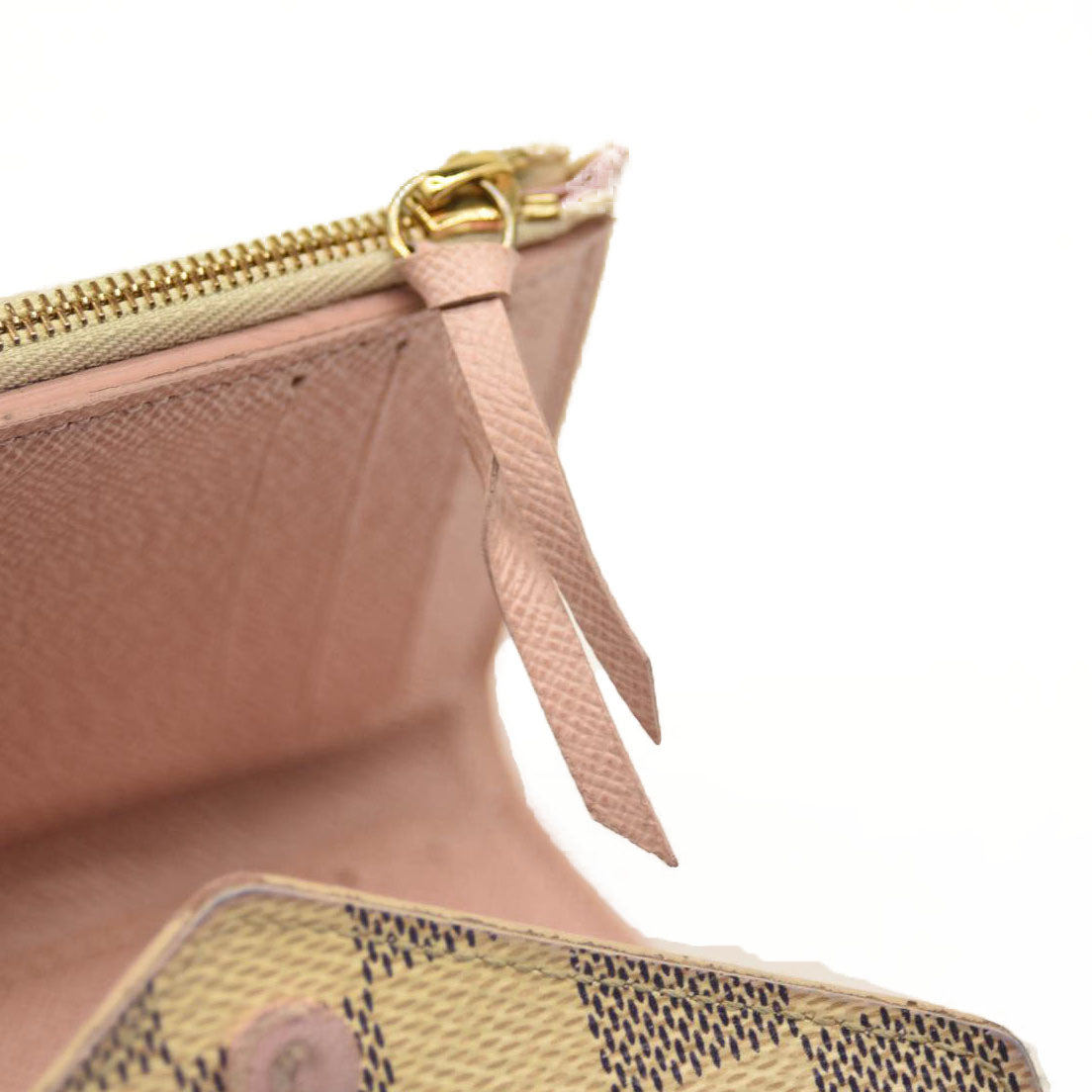 $575 LOUIS VUITTON Damier Azur Victorine Wallet Rose Ballerine