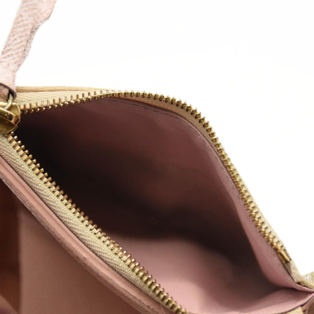 $575 LOUIS VUITTON Damier Azur Victorine Wallet Rose Ballerine