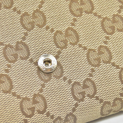 $425 Gucci Beige Ebony GG Canvas Hasler Continental Wallet CONSIGNMENT