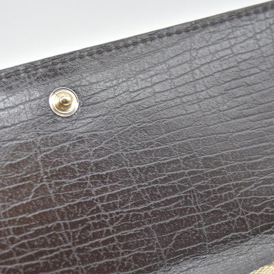 $425 Gucci Beige Ebony GG Canvas Hasler Continental Wallet CONSIGNMENT
