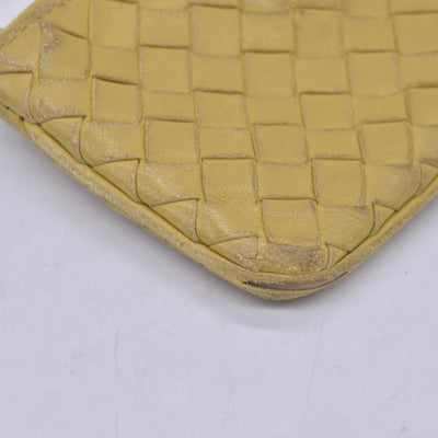 $390 BOTTEGA VENETA Yellow Intrecciato Key Pouch Cles CONSIGNMENT 10021583