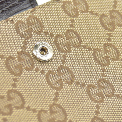 $425 Gucci Beige Ebony GG Canvas Hasler Continental Wallet CONSIGNMENT