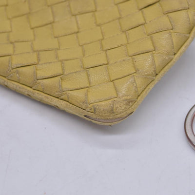 $390 BOTTEGA VENETA Yellow Intrecciato Key Pouch Cles CONSIGNMENT 10021583