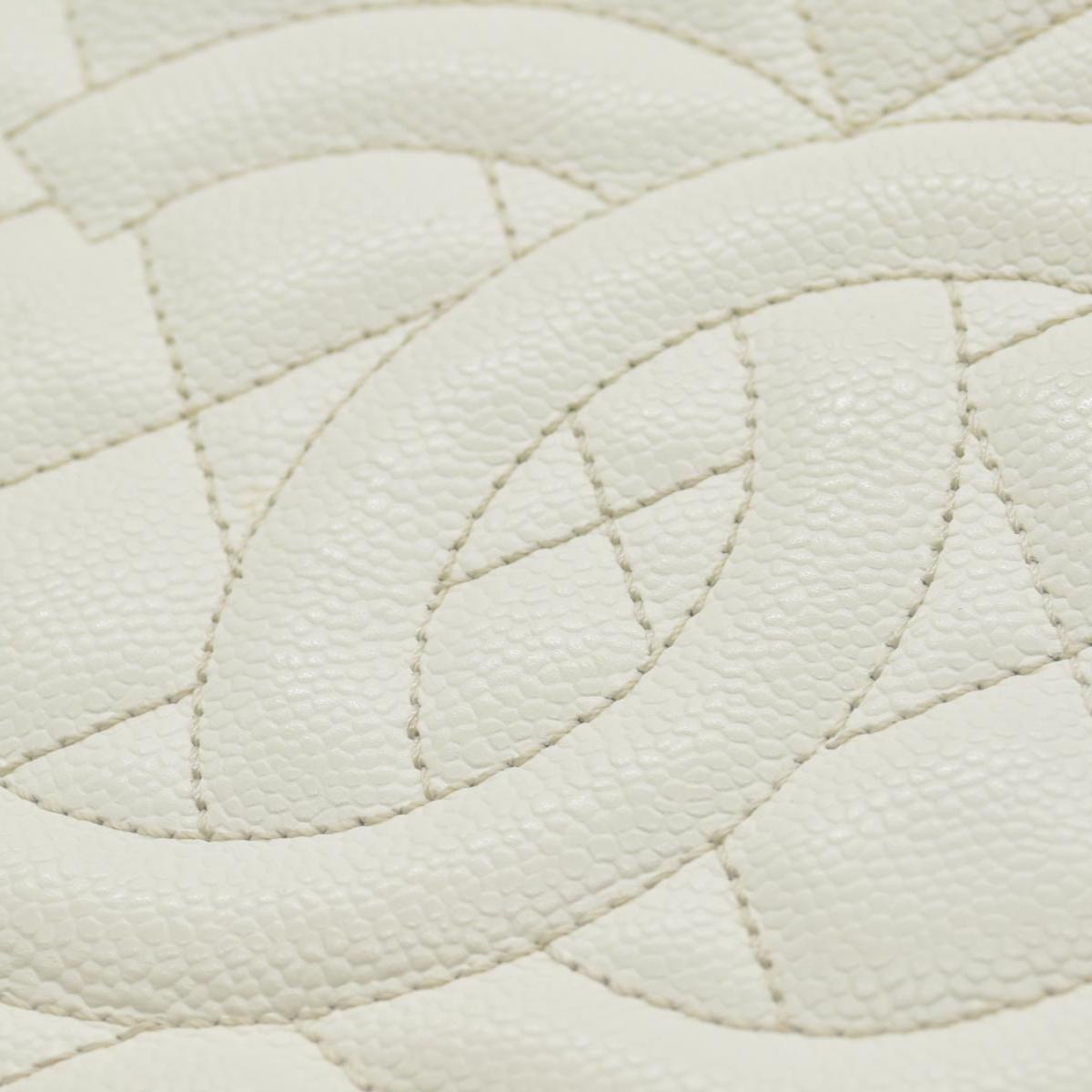 $3500 Chanel Caviar Quilted XL Grand Shopping Tote GST White 2011-2012
