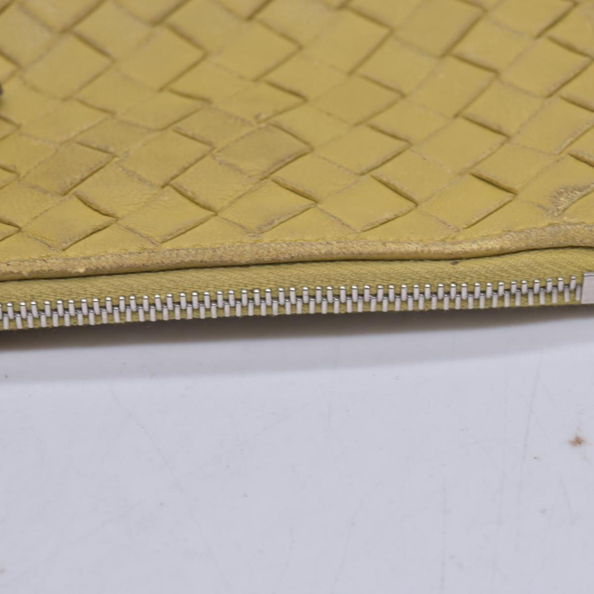 $390 BOTTEGA VENETA Yellow Intrecciato Key Pouch Cles CONSIGNMENT 10021583