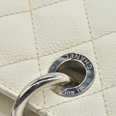 $3500 Chanel Caviar Quilted XL Grand Shopping Tote GST White 2011-2012