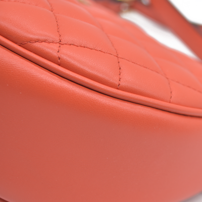 $1875 Versace Half Moon Quilted Bag Coral Medusa CONSIGNMENT