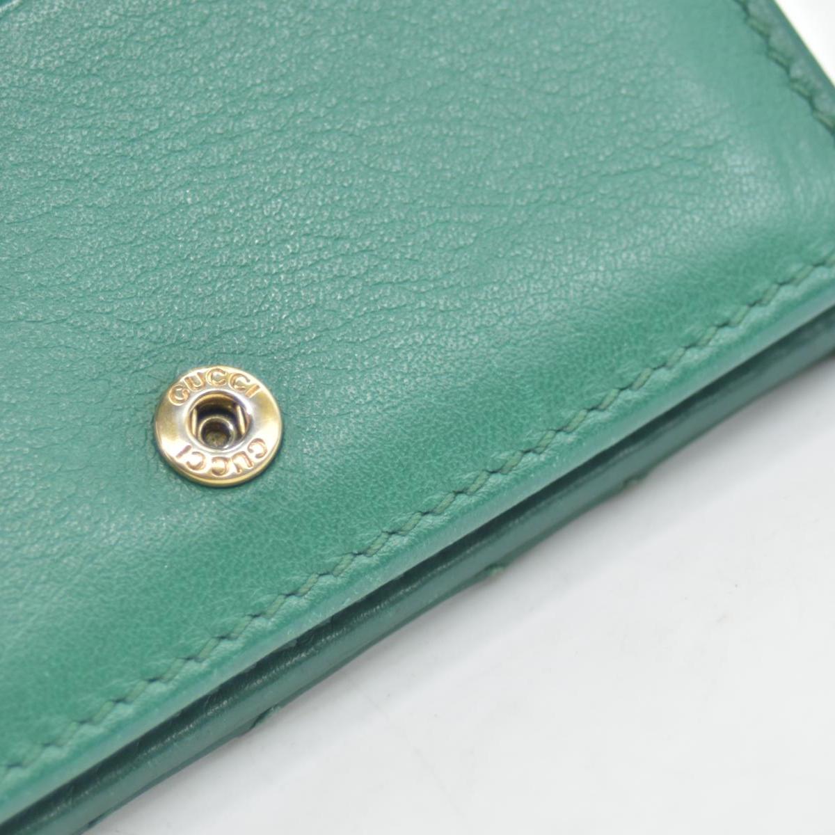$580 Gucci  Marmont Double G Logo Compact Wallet Emerald CONSIGNMENT