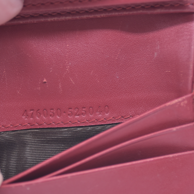 $470 GUCCI GG Supreme Monogram Cherry Embellished Card Case Wallet Hibiscus Red