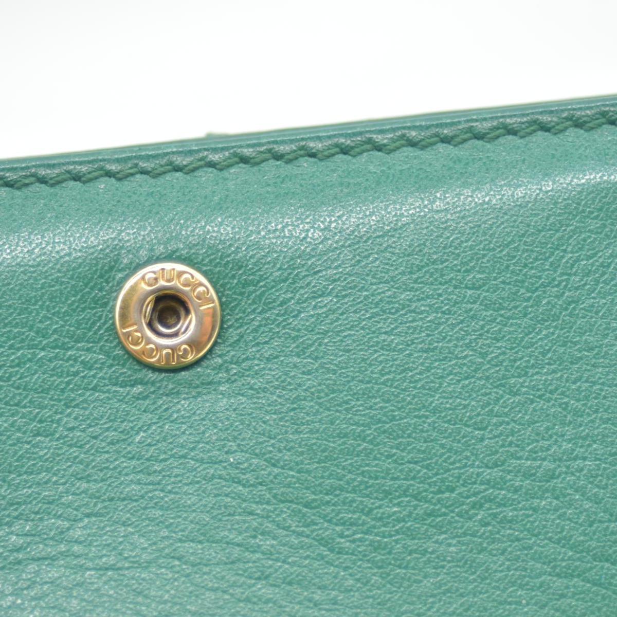 $580 Gucci  Marmont Double G Logo Compact Wallet Emerald CONSIGNMENT