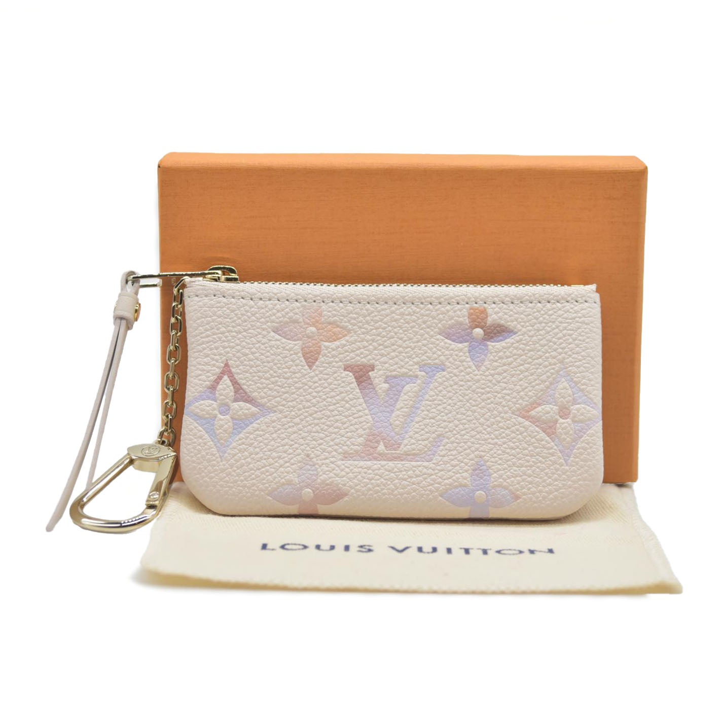 $625 Louis Vuitton Empreinte Monogram Giant Key Pouch Dream Beige
