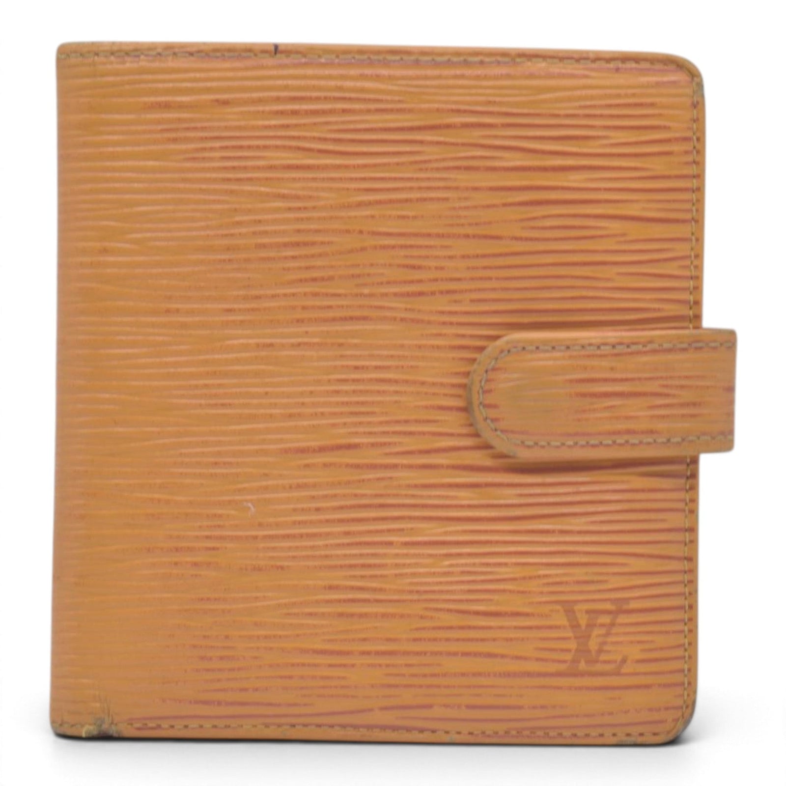$680 LOUIS VUITTON Yellow Epi Leather Compact Snap Wallet CONSIGNMENT 10021590