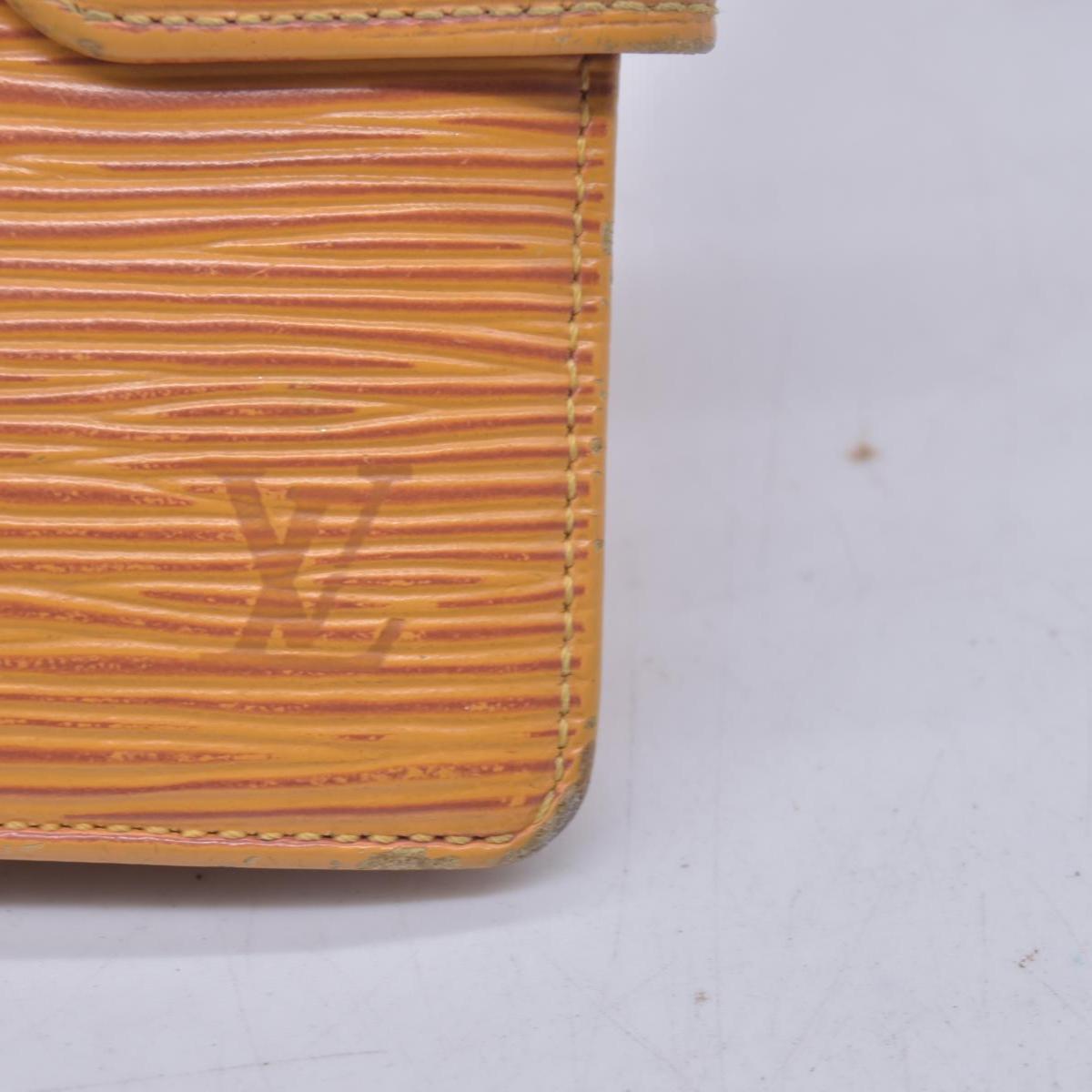 $680 LOUIS VUITTON Yellow Epi Leather Compact Snap Wallet CONSIGNMENT 10021590