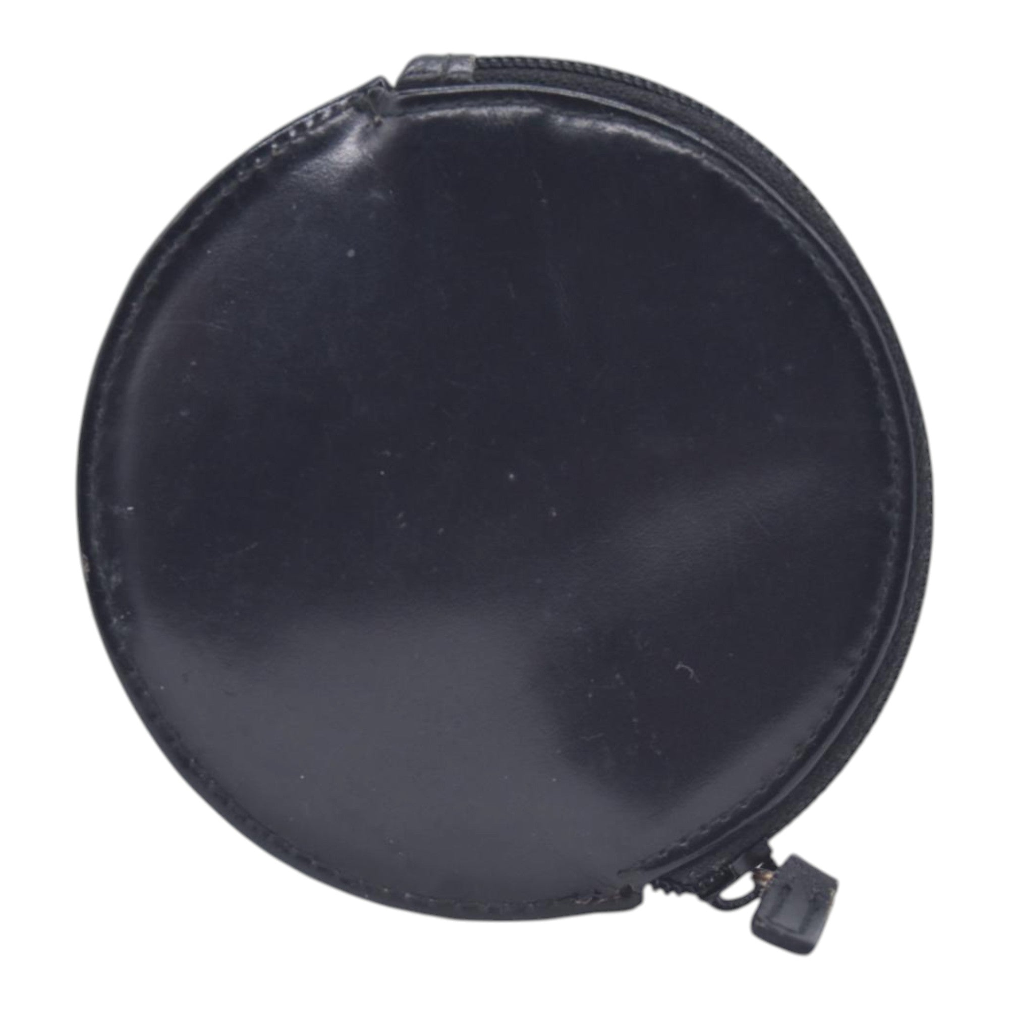 $320 GUCCI Smooth Calfskin Vintage Round Coin Purse Black CONSIGNMENT 10021589
