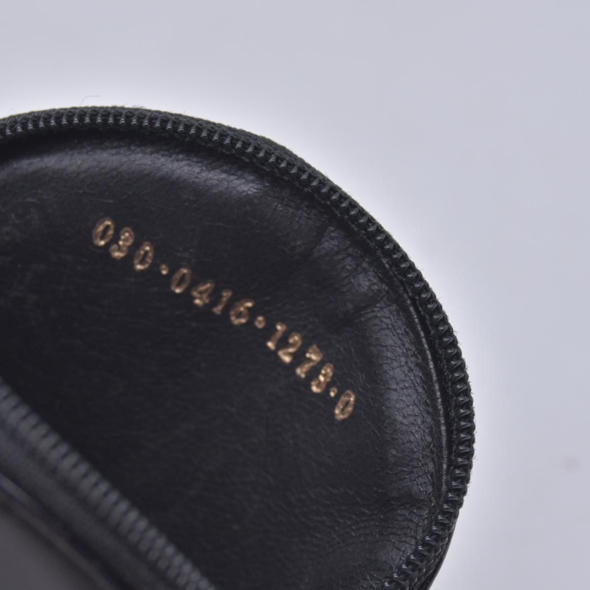 $320 GUCCI Smooth Calfskin Vintage Round Coin Purse Black CONSIGNMENT 10021589