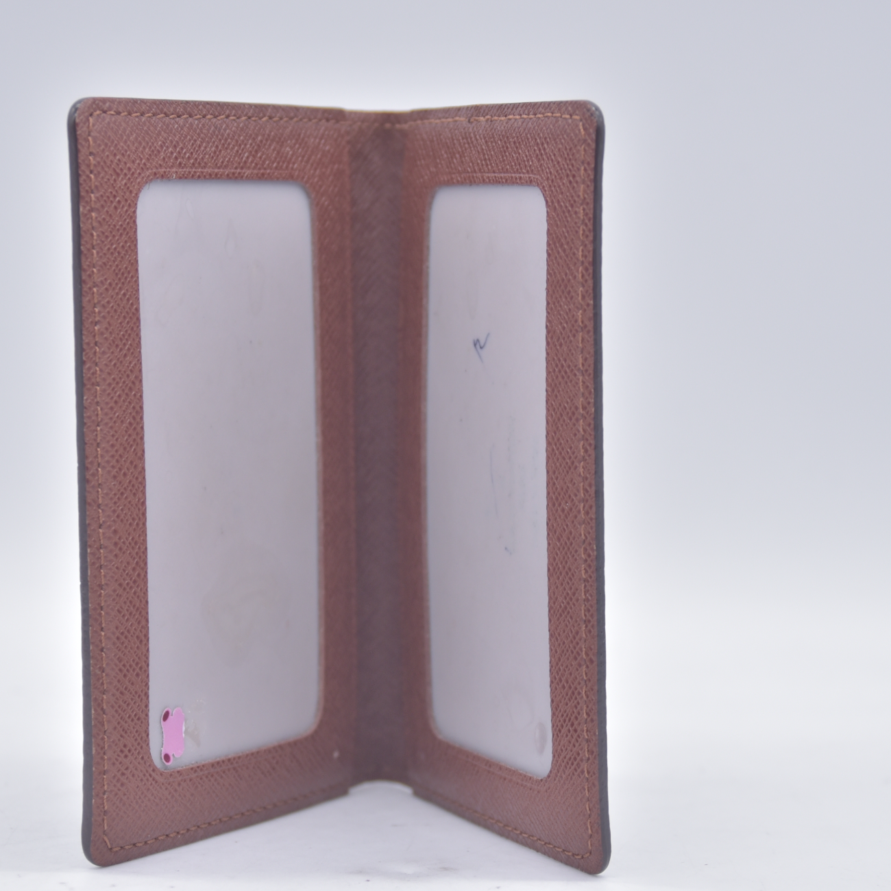 $360 2005 Louis Vuitton Monogram Porte 2 Cartes Vertical Card Holder CA1025