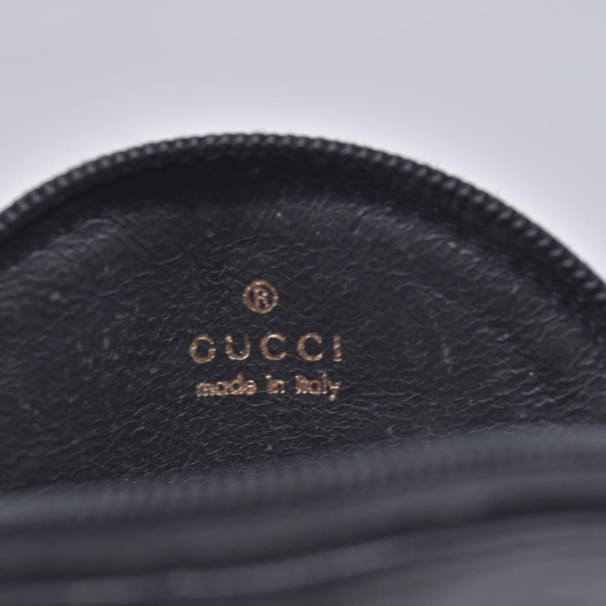 $320 GUCCI Smooth Calfskin Vintage Round Coin Purse Black CONSIGNMENT 10021589