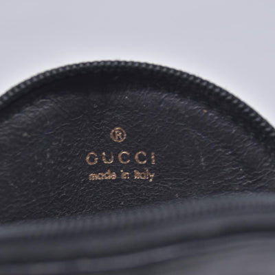 $320 GUCCI Smooth Calfskin Vintage Round Coin Purse Black CONSIGNMENT 10021589