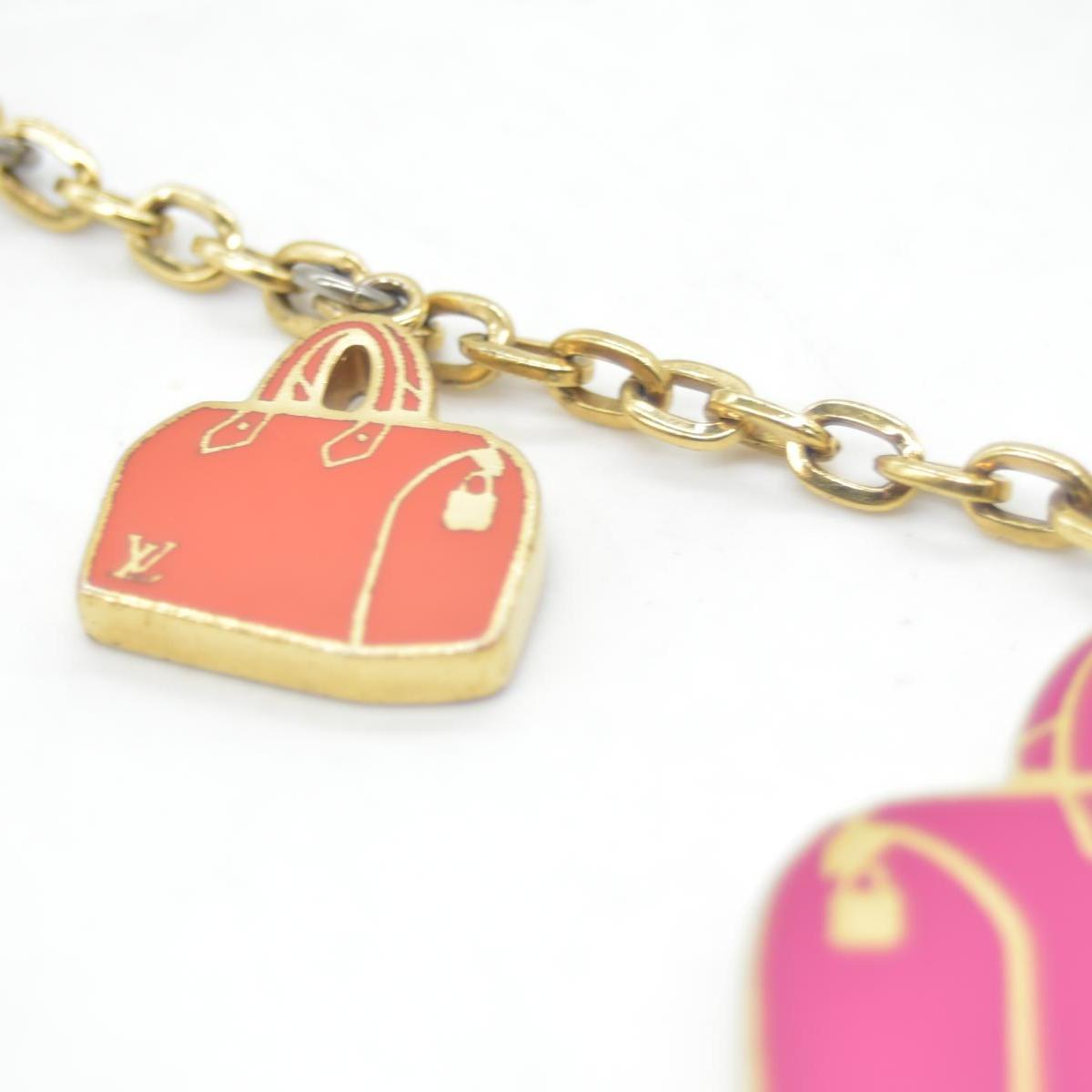 Louis Vuitton Enamel Iconic Speedy Bag Charm Chain Gold CONSIGNMENT