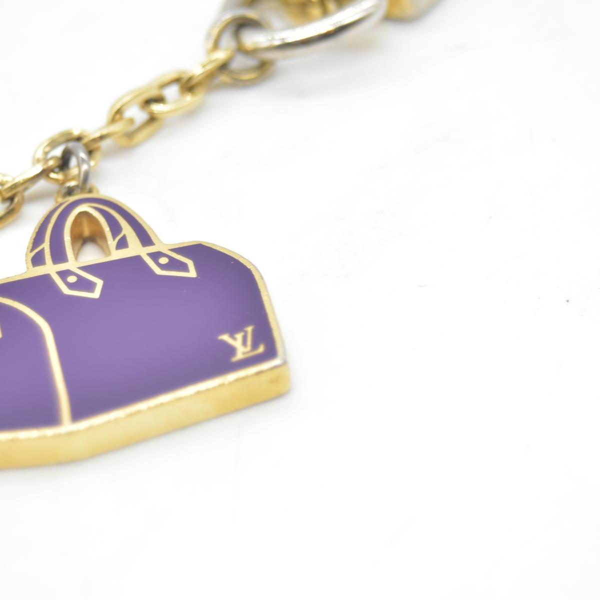 Louis Vuitton Enamel Iconic Speedy Bag Charm Chain Gold CONSIGNMENT