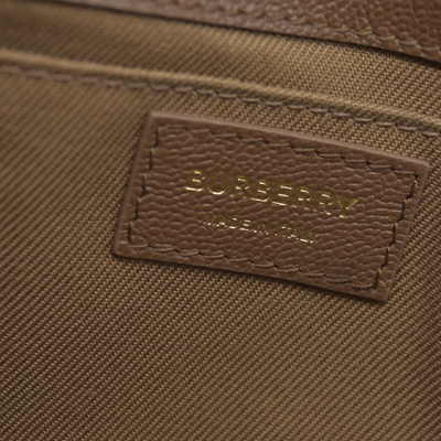 $1150 Burberry Hampshire Small House Check & Leather Crossbody Brown