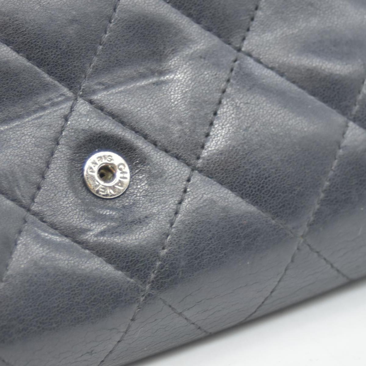 $1375 Chanel Lambskin Quilted Large Flap Wallet Black CONSIGNMENT