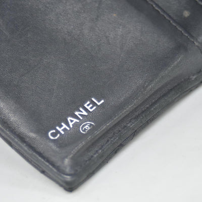 $1375 Chanel Lambskin Quilted Large Flap Wallet Black CONSIGNMENT