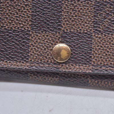 $345 LOUIS VUITTON Damier Ebene 4 Key Holder Brown CONSIGNMENT 10021597