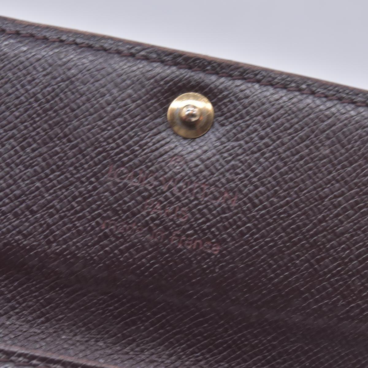 $345 LOUIS VUITTON Damier Ebene 4 Key Holder Brown CONSIGNMENT 10021597