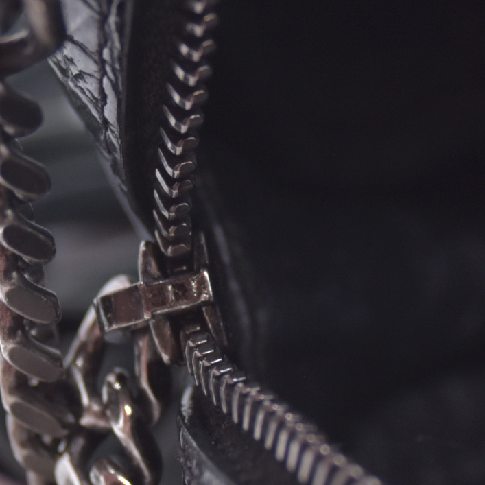 $1800 2019 Saint Laurent Calfskin Crocodile Embossed Monogram Mini Lou Camera Bag Black 10020872