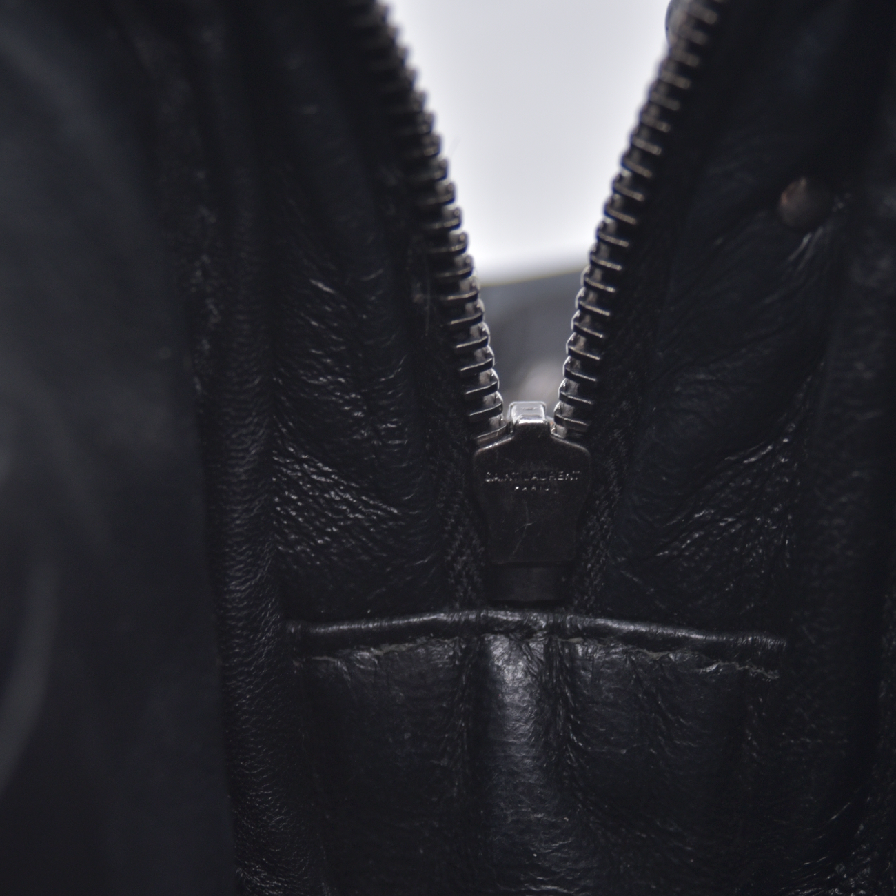$1800 2019 Saint Laurent Calfskin Crocodile Embossed Monogram Mini Lou Camera Bag Black 10020872