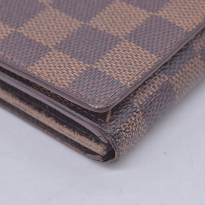 $550 1997 LOUIS VUITTON Damier Ebene Tresor Wallet CONSIGNMENT 10021624 CA0957