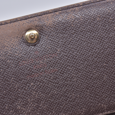 $550 1997 LOUIS VUITTON Damier Ebene Tresor Wallet CONSIGNMENT 10021624 CA0957
