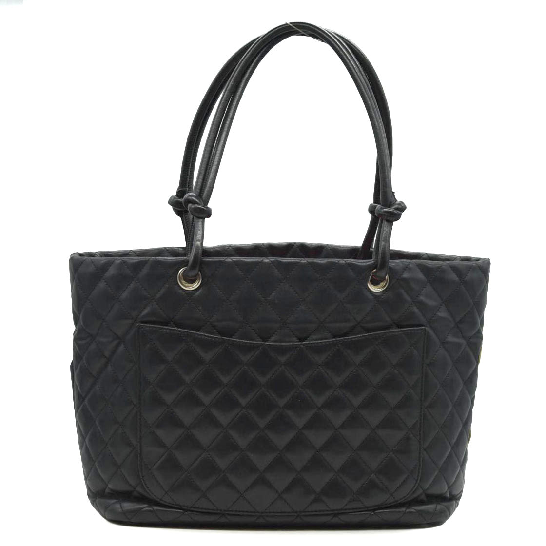 $2250 Chanel Tote Bag Cambon Line Black Lamb Skin 2870059
